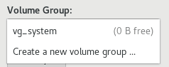 Volume Group für Oracle Linux 8.1