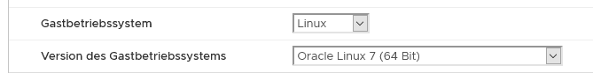 Oracle Linux 7 bei Vmware 6.5